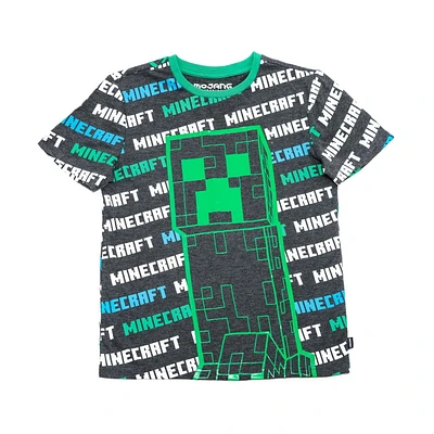 T-shirt à manches courtes Minecraft Creeper pour garçon