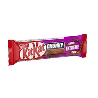 Chunky Choco Extrême, gaufrettes croustillantes, garniture chocolatée et morceaux croquants recouverts d’un enrobage chocolaté, cacao issu à 100 % de sources durables