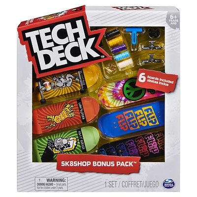 Tech Deck, Sk8shop Fingerboard Bonus Pack, Collectible and Customizable Mini Skateboards (Styles May Vary)T