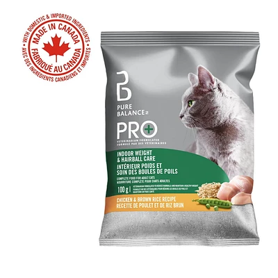 Pure Balance Pro+ Soin du poids et Boules de Poils Recette Poulet et Riz Brun Nourriture sèche pour chat 100 g, 3 kg, 7 kg