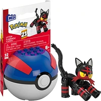 MEGA Pokémon Litten Building Toy Kit, Poseable Action Figure (32 Pieces) for Kids