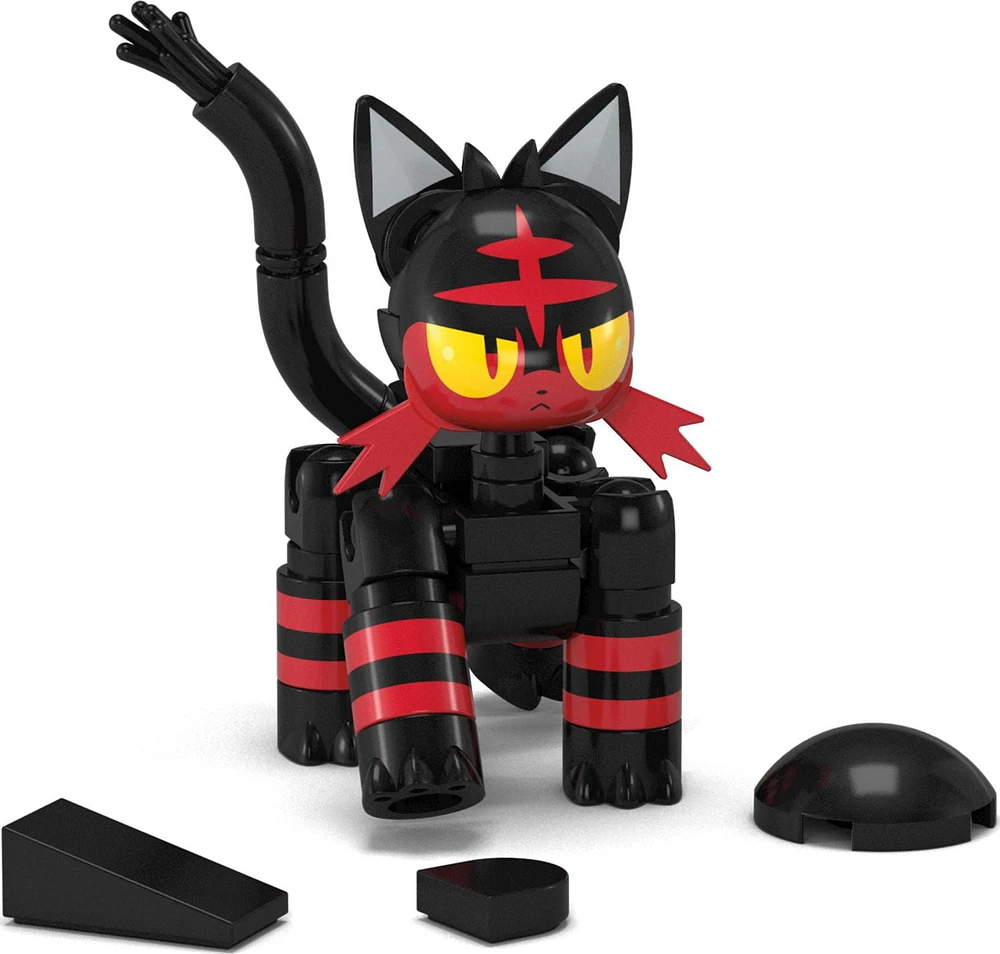 MEGA Pokémon Litten Building Toy Kit, Poseable Action Figure (32 Pieces) for Kids