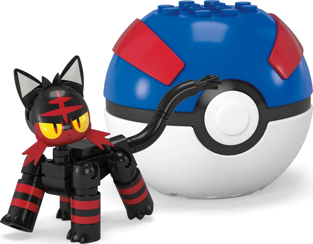 MEGA Pokémon Litten Building Toy Kit, Poseable Action Figure (32 Pieces) for Kids