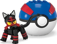 MEGA Pokémon Litten Building Toy Kit, Poseable Action Figure (32 Pieces) for Kids