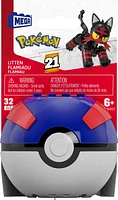 MEGA Pokémon Litten Building Toy Kit, Poseable Action Figure (32 Pieces) for Kids