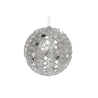 Christmas 10Cm Ornament Silver Diamond - Set of 2