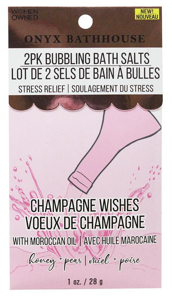 Onyx Champagne Wishes 1 oz. Bubbling Stress Relief Salts - 2 PK