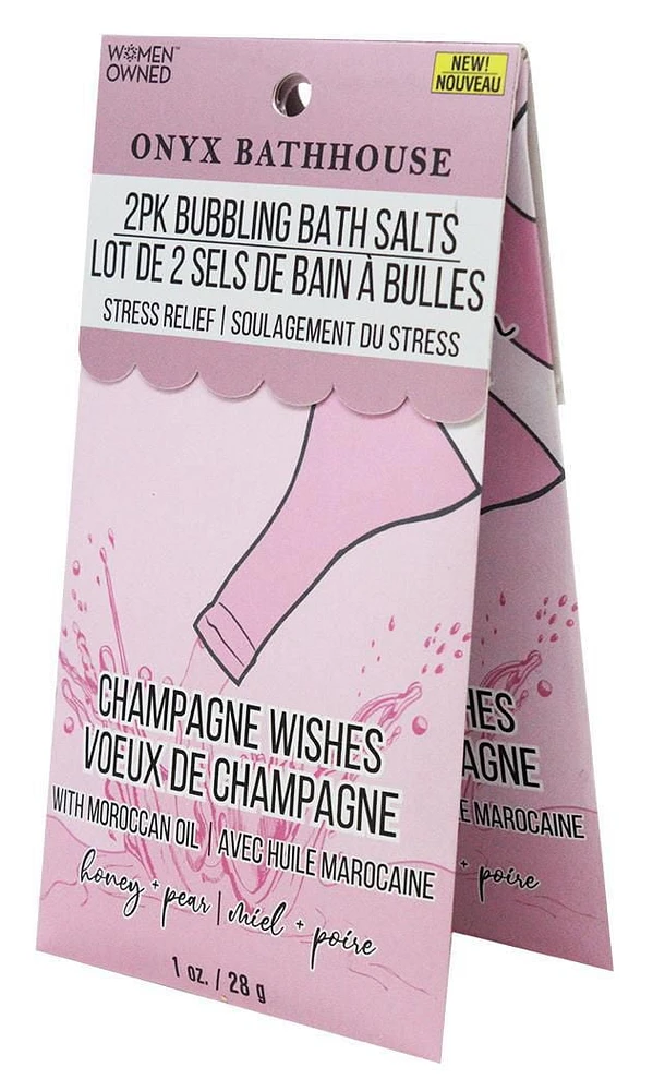 Onyx Champagne Wishes 1 oz. Bubbling Stress Relief Salts - 2 PK