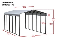 Arrow Carport, 12 ft. x 24 ft. x 9 ft. Eggshell