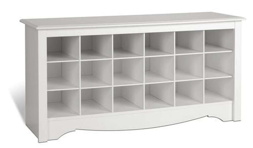 Shoe Storage Cubbie Bench White