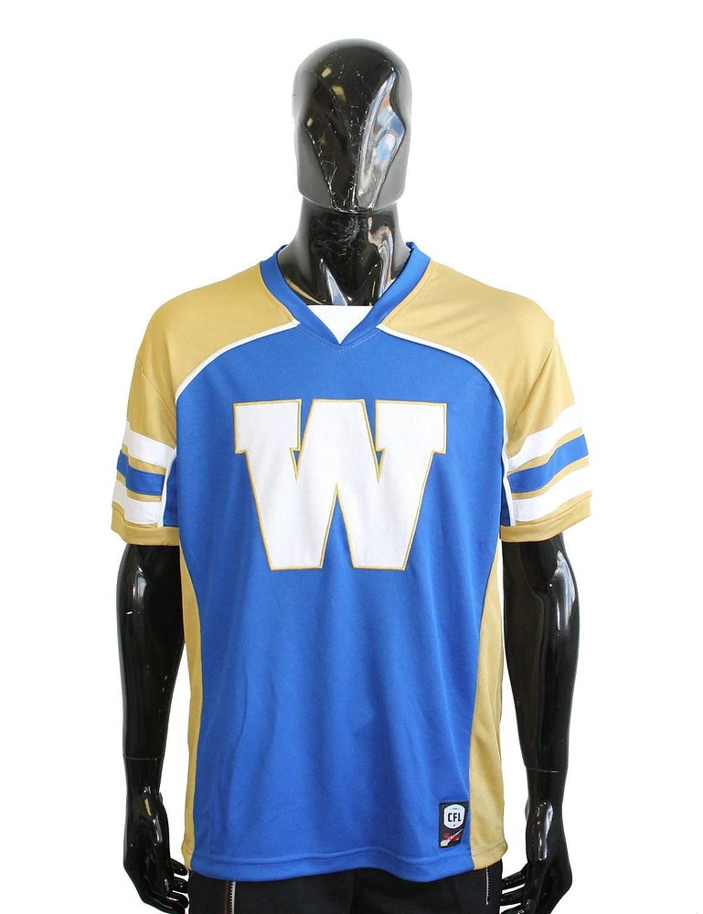 CFL Football Men's Winnipeg Blue Bombers Short Sleeve Poly T-Shirt