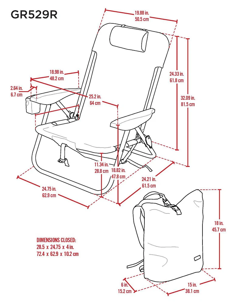 Lace up removable backpack chair