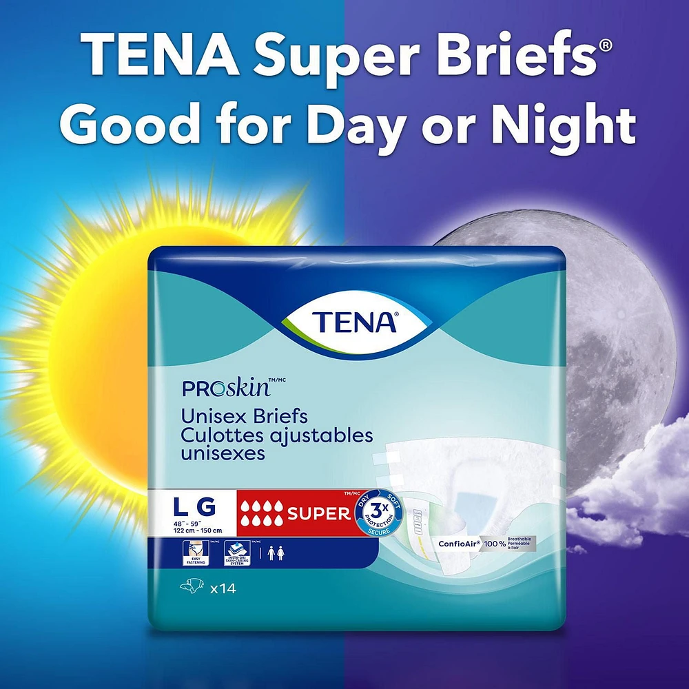 TENA PROskin Unisex Incontinence Briefs, Medium, 24 Count, 24 count