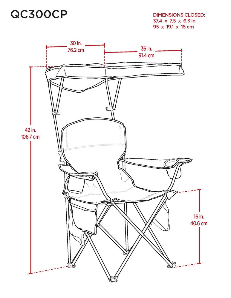 Heavy Duty Max Shade Quad Camping Chair