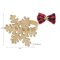 Christmas Metal Snowflake Napkin Ring - Set of 6