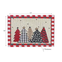 Christmas Tapestry Placemat Buffalo Trees 13X18 - Set of 12