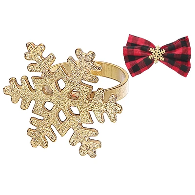 Christmas Metal Snowflake Napkin Ring - Set of 6