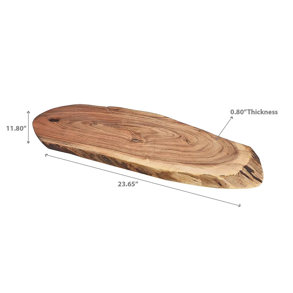 Acacia Wood Live Edge Asymmetrical Serving Board