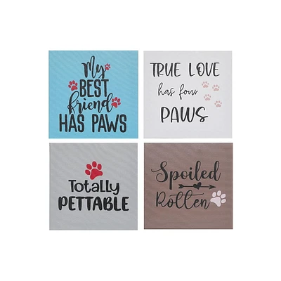 Toile Wall Art Pet Lovers - Ensemble De 4