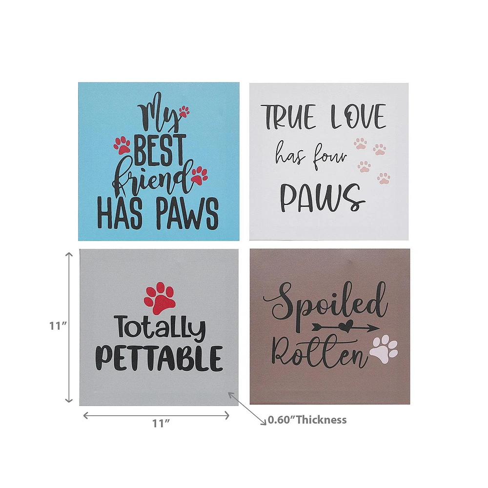 Canvas Wall Art Pet Lovers  - Set of 4