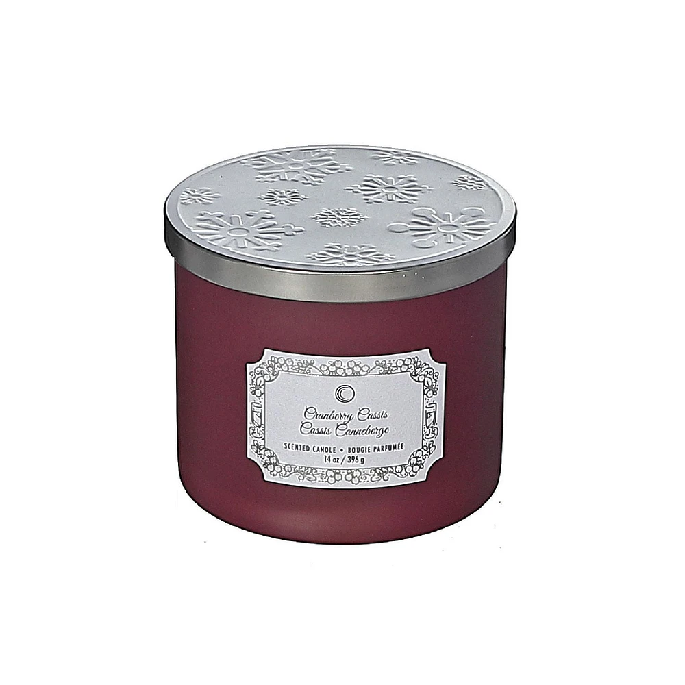 Christmas 14Oz 3 Wick Jar Candle Cranberry Cassis