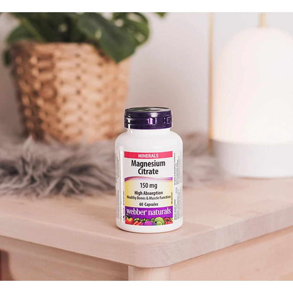 Webber Naturals  Citrate de magnésium Forte absorption 150 mg 60 capsules