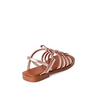 George Girls' Strappy Sandals, Wide Width Sizes 13-6