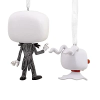 Hallmark Christmas Ornaments (Disney Tim Burton's The Nightmare Before Christmas Jack Skellington and Zero Funko POP!), Set of 2