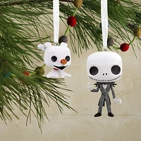 Hallmark Christmas Ornaments (Disney Tim Burton's The Nightmare Before Christmas Jack Skellington and Zero Funko POP!), Set of 2