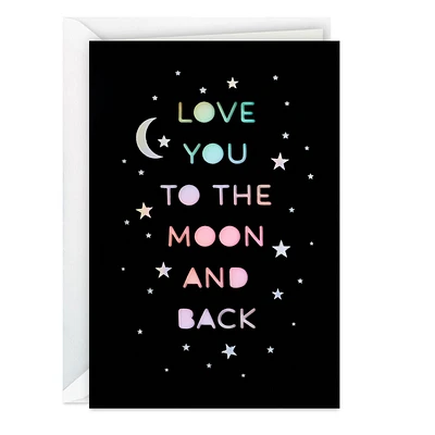 Hallmark Signature Blank Card, Birthday Card, Anniversary Card, Love Card, Valentine's Day Card (Love You to the Moon and Back)