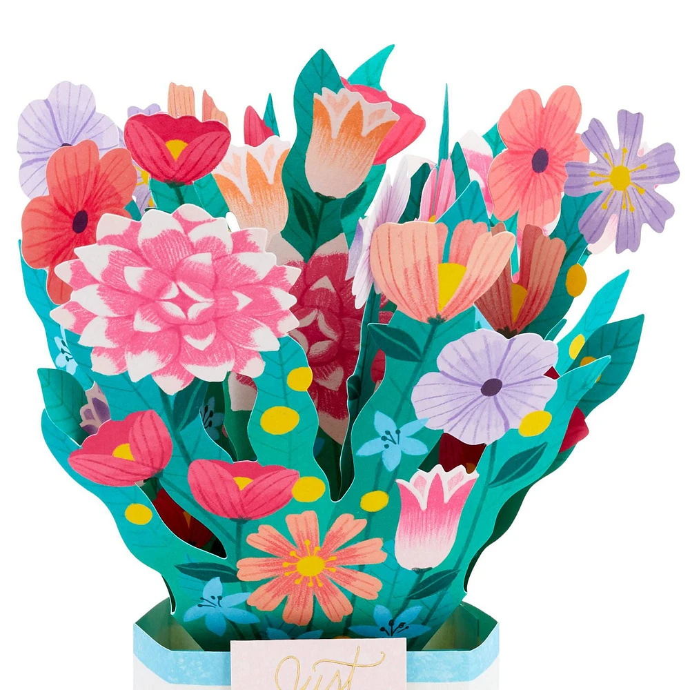 Hallmark Paper Wonder 3D Pop-up Birthday Card, Mother's Day Card, Congratulations Card, Get Well Card (Flower Bouquet)