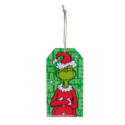 The Grinch Who Stole Christmas Gift Tag Shaped Sign - MDF, 5.91 inches Tall