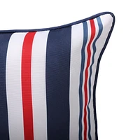 2-Pack Indoor/Outdoor Decorative Pillows, Red Stripe 18" x 18"