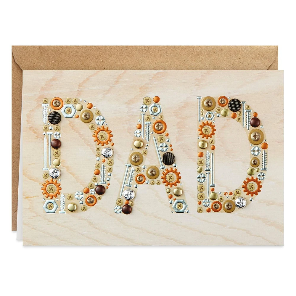 Hallmark Signature Birthday Card, Thank-You Card, Father's Day Card for Dad (Nuts and Bolts)