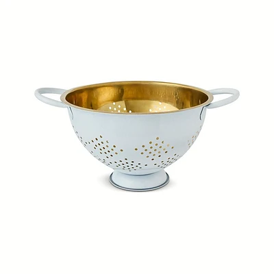 Thyme & Table Stainless Steel Colander, White & Gold, Colander