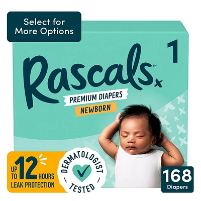 Rascals Premium Jumbo Diapers, Unisex Baby Diaper