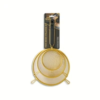 Thyme & Table 3-Piece Fine Mesh Gold Strainer Set, Strainer