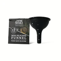 Thyme & Table Mini Silicone Funnel, Black with Cream Dots, Funnel