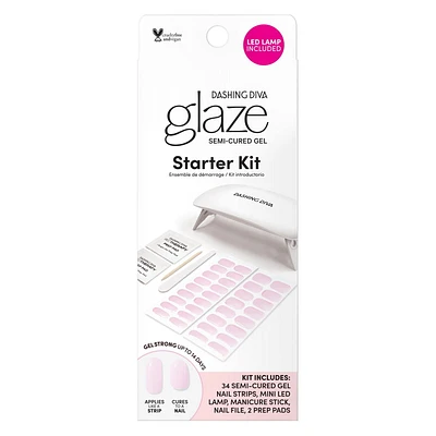 DASHING DIVA GLAZE STARTER KIT PALE BLUSH, GLAZE STARTER KIT