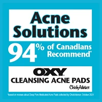 OXY Triple Action Cleansing Acne Pads with Salicylic Acid, For Mild Acne, Frequent Recurring Breakouts, and Combination Skin, 115ct, Cleansing Acne Pads, 115ct