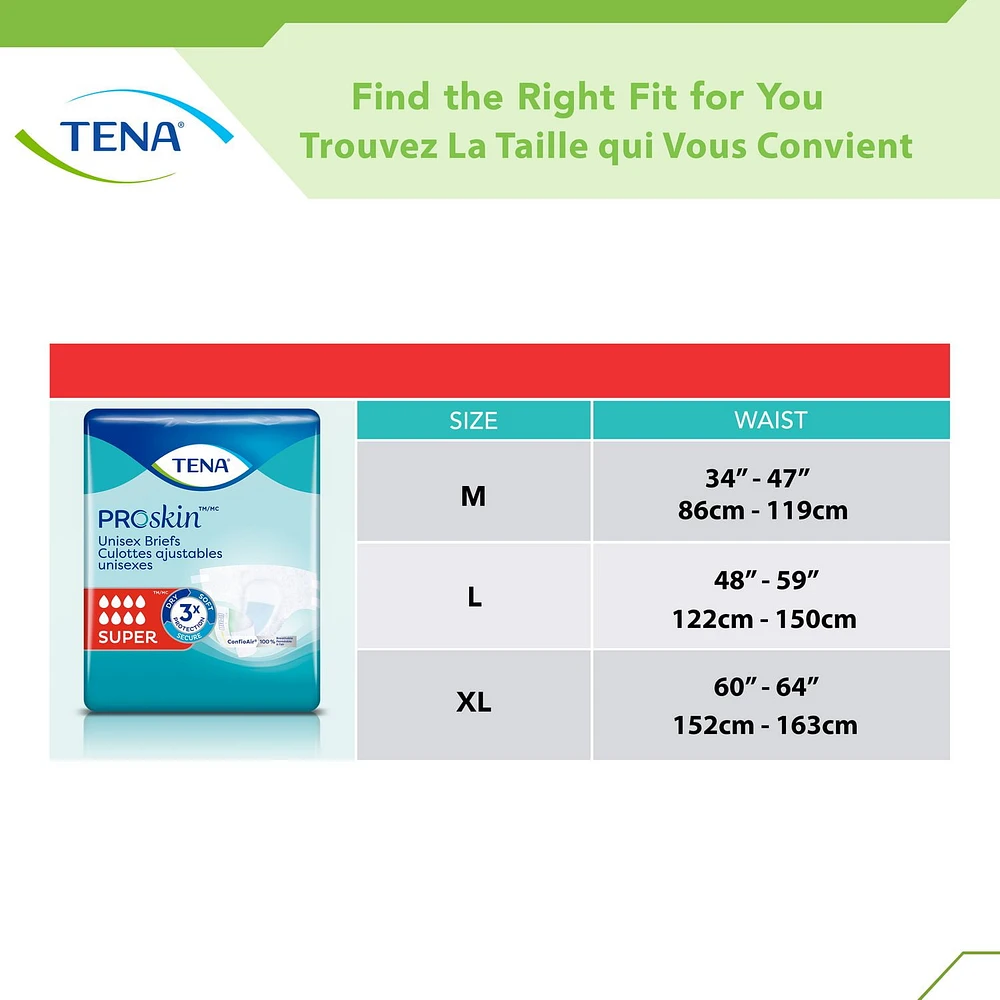 TENA Incontinence Briefs, Super Absorbency,  Large, 14 Count, 14 Count, Large