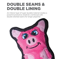 Outward Hound Durable Plush Squeak Dog Toy Invincibles Mini Pig, Durable