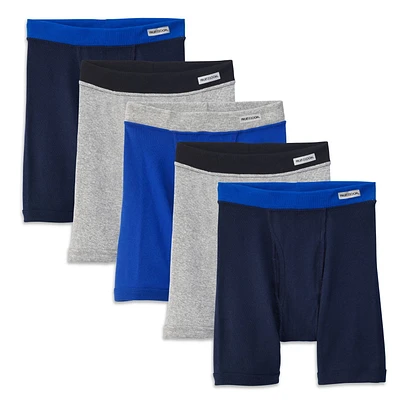 Fruit of the Loom Boys Covered Waistband Boxer Brief, 5-Pack