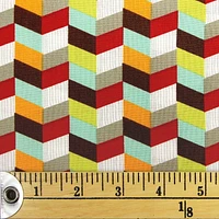 Fabric Creations Colourful Checkered Chevrons Fat Quarter Pre-Cut Fabric - 18" x 21" / 45cm x 53cm, 18" x 21" / 45cm x 53cm