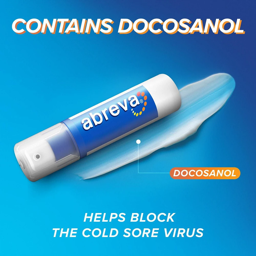 Abreva Cream Pump Cold Sore Treatment, Heals your cold sore in 4.1 days, Contains docosanol to protect healthy cells against the virus, 2g, 2 g
