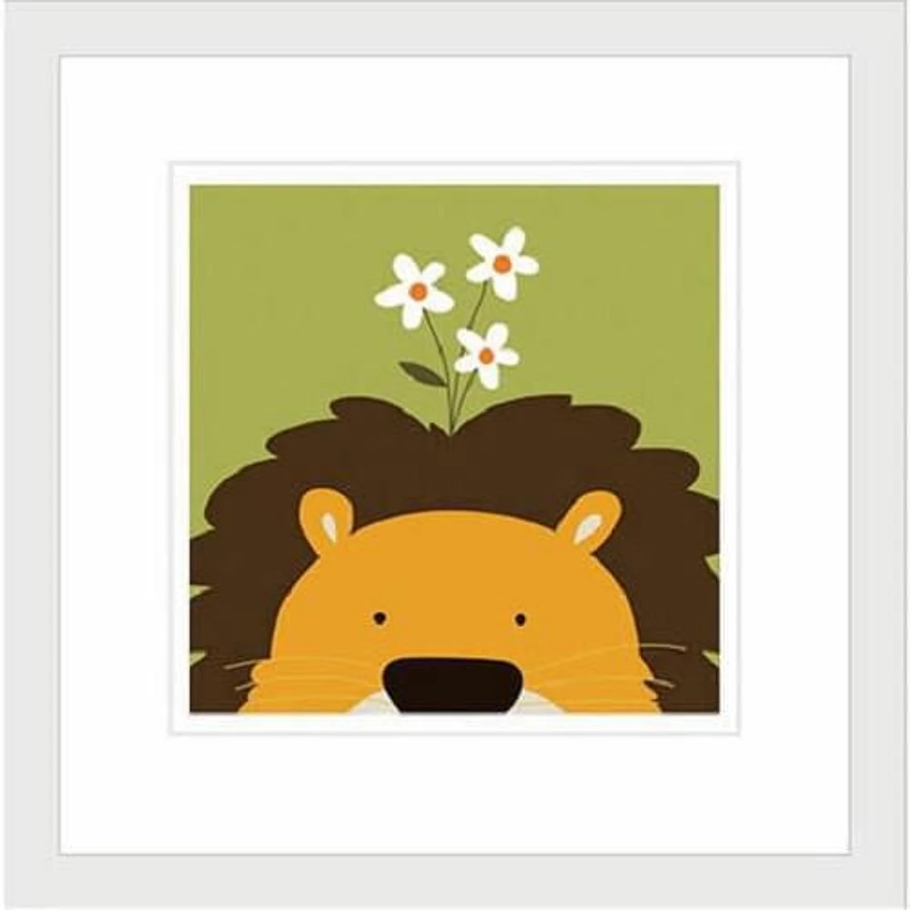 Peek-a-Boo Lion, Framed Art