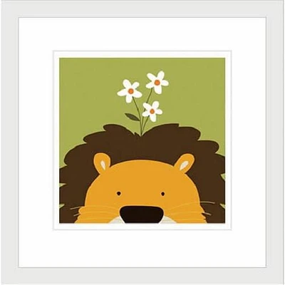 Peek-a-Boo Lion, Framed Art