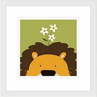 Peek-a-Boo Lion, Framed Art