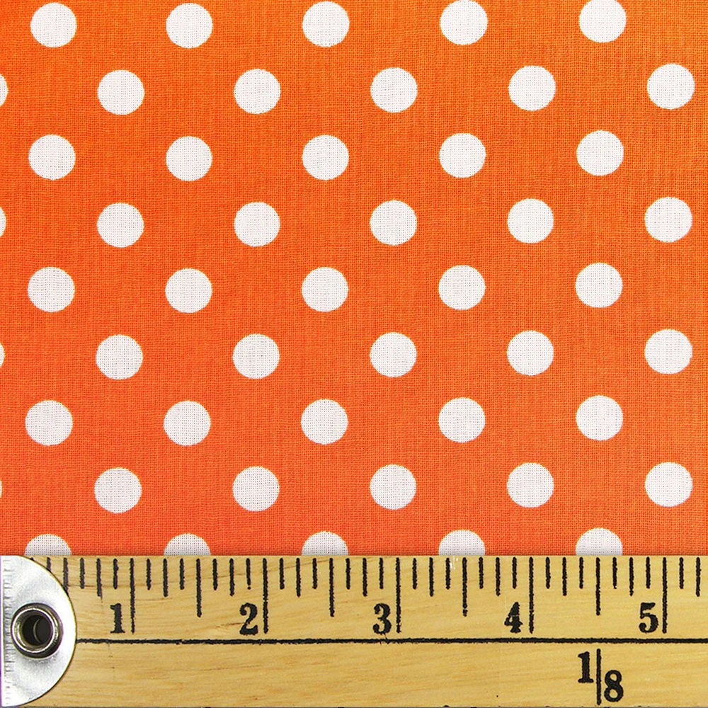 Fabric Creations Orange with White Polka Dots Fat Quarter Pre-Cut Fabric - 18" x 21" / 45cm x 53cm, 18" x 21" / 45cm x 53cm