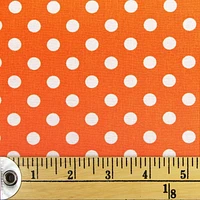 Fabric Creations Orange with White Polka Dots Fat Quarter Pre-Cut Fabric - 18" x 21" / 45cm x 53cm, 18" x 21" / 45cm x 53cm